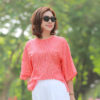 Áo vai rơi kẻ sọc Dot Red 2