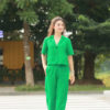 Quần ống đứng ly chiết 2 túi cơi Green