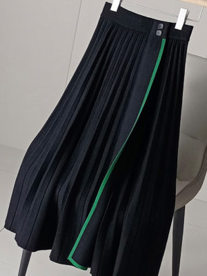 Chân váy len lé xanh Black