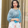 Ao len theu hoa tay phong Blue