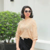 Ao len theu hoa tay phong Beige