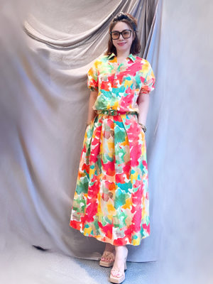 Chân váy hoa xếp ly Floral
