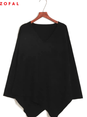 Áo len chữ V Black