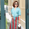 Chân váy thổ cẩm 2 túi cài khuy trước Multi 2