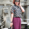 Áo sơ mi cổ tàu in họa tiết bọ cánh cứng Black Print 1