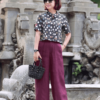 Áo sơ mi cổ tàu in họa tiết bọ cánh cứng Black Print 2