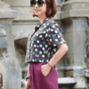 Áo sơ mi cổ tàu in họa tiết bọ cánh cứng Black Print 3