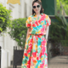 Áo sơ mi cổ đức chun gấu Floral