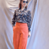 Áo sơ mi cổ đức nhung hoa Black Floral
