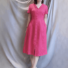 Váy đầm cổ bẻ hàng cúc bọc Hotpink