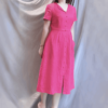 Váy đầm cổ bẻ hàng cúc bọc Hotpink 2