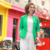 Áo blazer túi ốp Green
