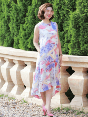 Váy đầm hoa gile đuôi cá Floral 1