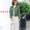 Áo dạ tuýt 2 lớp túi kéo khóa Green