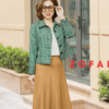 Áo dạ tuýt 2 lớp túi kéo khóa Green