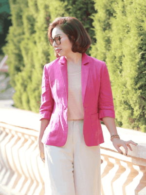 Áo blazer túi ốp Fuschia