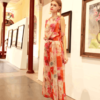 Áo gile buộc nơ Print