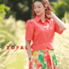 Áo sơ mi cổ đức gấu cong Orange