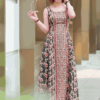 Đầm maxi 2 dây cổ vuông pink