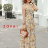 Đầm maxi 2 dây cổ vuông yellow